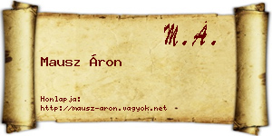 Mausz Áron névjegykártya